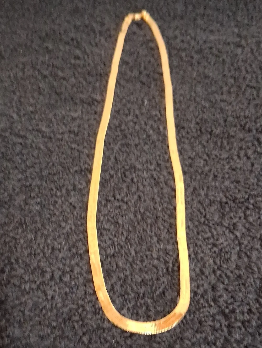 Gold Plated Thick Herringbone Necklace - 24 Inch